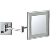 Nameeks Glimmer 8" W x 8" H Contemporary Rectangular Framed Makeup Wall Mirror with Light Chrome