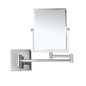 Nameeks Glimmer 8-1/2" W x 6-5/16" H Contemporary Rectangular Framed Makeup Wall Mirror Chrome