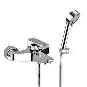 Nameeks Remer Wall Mounted Tub Filler with Hand Shower and Wall Bracket Chrome