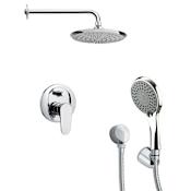 Nameeks Remer 2.5 GPM Round Single Function Rain Shower Head with Hand Shower - Includes Rough In Valve Chrome