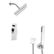 Nameeks Remer 2.5 GPM Square Single Function Rain Shower Head with Hand Shower - Includes Rough In Valve Chrome