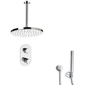 Nameeks Remer 2.5 GPM Single Function Rain Shower Head with Handshower, Handshower Holder and Rough In Chrome