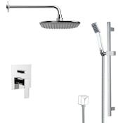 Nameeks Remer 2.5 GPM Multi Function Rain Shower with Handshower, Slide Bar and Rough In Chrome
