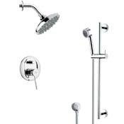 Nameeks Remer 2.5 GPM Multi Function Rain Shower with Handshower, Slide Bar and Rough In Chrome