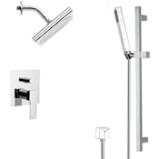 Nameeks Remer 2.5 GPM Multi Function Rain Shower with Handshower, Slide Bar and Rough In Chrome