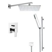 Nameeks Remer Shower System with Multi Function Rain Shower Head, Hand Shower, Slide Bar, and Rough In Chrome