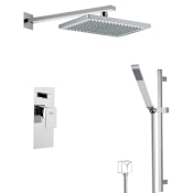 Nameeks Remer Shower System with Multi Function Rain Shower Head, Hand Shower, Slide Bar, and Rough In Chrome