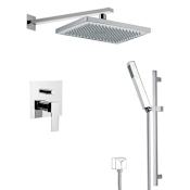 Nameeks Remer Shower System with Multi Function Rain Shower Head, Hand Shower, Slide Bar, and Rough In Chrome