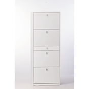 Nameeks Shoe Rack Collection 24-9/10" 20 Pair Shoe Rack with Double-Depth Doors White Ash