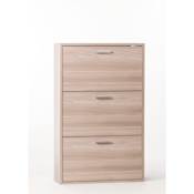 Nameeks Shoe Rack Collection 27-3/5" 18 Pair Shoe Rack with Double-Depth Doors Clear Elm