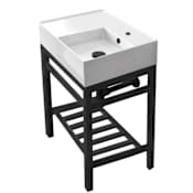 Nameeks Teorema 2 23-5/8" Rectangular Ceramic Console Bathroom Sink with Overflow and Single Faucet Hole Black