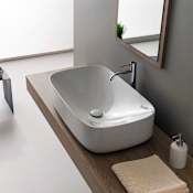 Nameeks Scarabeo 28-2/5" Ceramic Bathroom Sink For Vessel Installation White