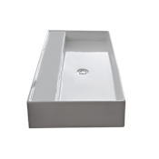 Nameeks Scarabeo 47-1/4" Ceramic Bathroom Sink for Vessel or Wall Mounted Installation - Includes Overflow White