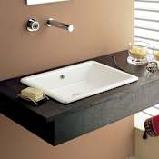 Nameeks Scarabeo Gaia 22" Ceramic Drop In Bathroom Sink - Includes Overflow White