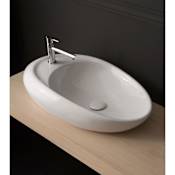 Nameeks Scarabeo 18" Ceramic Vessel Bathroom Sink with One Faucet Hole White