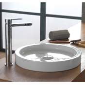Nameeks Scarabeo 13-3/4" Ceramic Vessel Bathroom Sink White