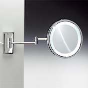 Nameeks Windisch 9" Diameter Modern Circular Framed Makeup Wall Mirror with Light Chrome / 5x