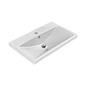 Nameeks CeraStyle 27-5/8" Rectangular Ceramic Wall Mounted or Drop in Bathroom Sink with Single Faucet Hole White