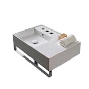 Nameeks Scarabeo Teorema 2.0 24" Ceramic Wall Mount Bathroom Sink with Three Faucet Holes - Includes Overflow White