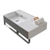 Nameeks Scarabeo Teorema 2.0 32" Ceramic Wall Mount Bathroom Sink - Includes Overflow White