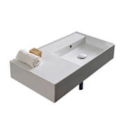 Nameeks Scarabeo Teorema 2.0 32" Rectangular Ceramic Vessel or Wall Mounted Bathroom Sink - Includes Overflow White