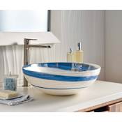 Native Trails Murano Roma 16" Circular Glass Vessel Bathroom Sink Marina