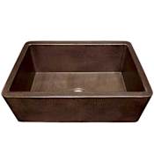 Native Trails Farmhouse 33" Farmhouse Single Basin Copper Kitchen Sink Antique Copper
