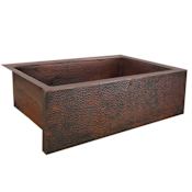 Native Trails Pinnacle 33" Farmhouse Single Basin Copper Kitchen Sink for Undermount or Farmhouse Installations with Apron Front Antique Copper