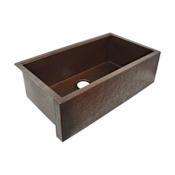 Native Trails Pinnacle Concierge 33" Farmhouse Single Basin Copper Kitchen Sink with Cutting Board Antique Copper