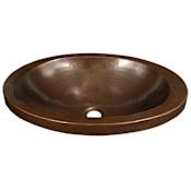 Native Trails Hibiscus 21" Oval Copper Drop In Bathroom Sink Antique Copper