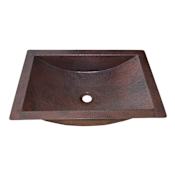 Native Trails Avila 21" Rectangular Copper, Nickel Undermount Bathroom Sink Antique Copper