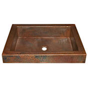 Native Trails Tatra 20" Rectangular Copper Drop In Bathroom Sink Antique Copper