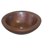Native Trails Laguna 16" Circular Copper Vessel Bathroom Sink Antique Copper