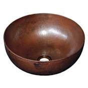 Native Trails Maestro Petit 12-1/2" Circular Copper Vessel Bathroom Sink Antique Copper