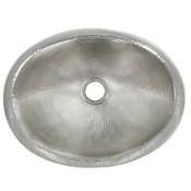 Native Trails Rolled Baby Classic 15-1/2" Oval Copper Drop In Bathroom Sink Brushed Nickel