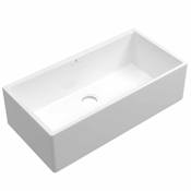 Native Trails Dreamer Concierge 36" Farmhouse Single Basin Fireclay Kitchen Sink with Cutting Board White