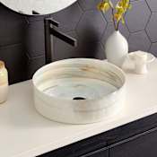 Native Trails Murano 16" Circular Glass Vessel Bathroom Sink Abalone