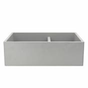 Native Trails NativeStone 33" Double Basin Farmhouse Concrete Kitchen Sink Ash
