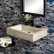 Native Trails NativeStone 24" Rectangular Concrete Wall Mounted Bathroom Sink with Single Faucet Hole Ash