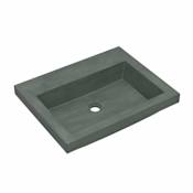 Native Trails NativeStone 24" Trough Rectangular Concrete Drop In Bathroom Sink Forest