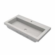Native Trails NativeStone 36" Rectangular Concrete Drop In Bathroom Sink with Single Faucet Hole Ash