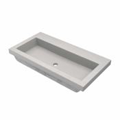 Native Trails NativeStone 36" Rectangular Concrete Drop In Bathroom Sink Ash