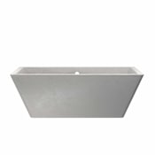 Native Trails NativeStone 66" Free Standing Concrete Soaking Tub with Center Drain and Overflow Ash