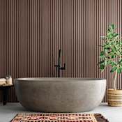 Native Trails NativeStone 66" Free Standing Concrete Soaking Tub with Center Drain and Overflow Ash