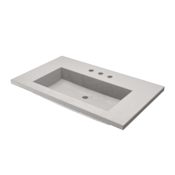 Native Trails Capistrano 37" NativeStone Concrete Vanity Top with 3 Faucet Holes Ash