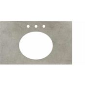 Native Trails NativeStone 36" Concrete Vanity Top with Three Faucet Holes and Oval Cutout Ash
