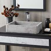 Native Trails NativeStone 19-1/2" Rectangular Concrete Farmhouse, Undermount, or Vessel Bathroom Sink Ash