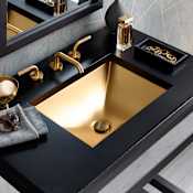 Native Trails Precious Metals Amara 20" Drop In or Undermount Single Basin Fireclay Kitchen Sink 24K Matte Gold