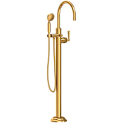 Newport Brass Aylesbury Floor Mounted Tub Filler with Hand Shower and Integrated Diverter - Less Rough-In Aged Brass