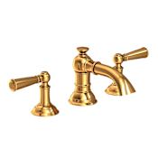 Newport Brass Aylesbury 1.2 GPM Widespread Bathroom Faucet with Pop-Up Drain Assembly Aged Brass